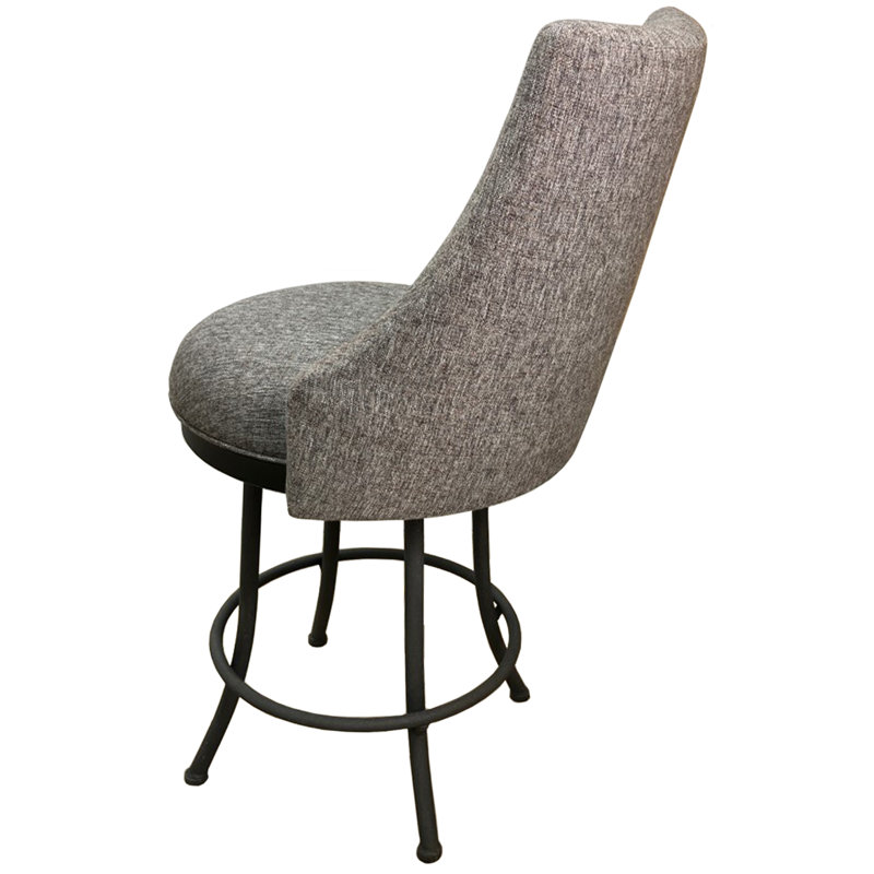 Comptoir pivotant, bar et très grand tabouret Rabiye, gris, gris, Très grand (siège d'une hauteur de 34 po)