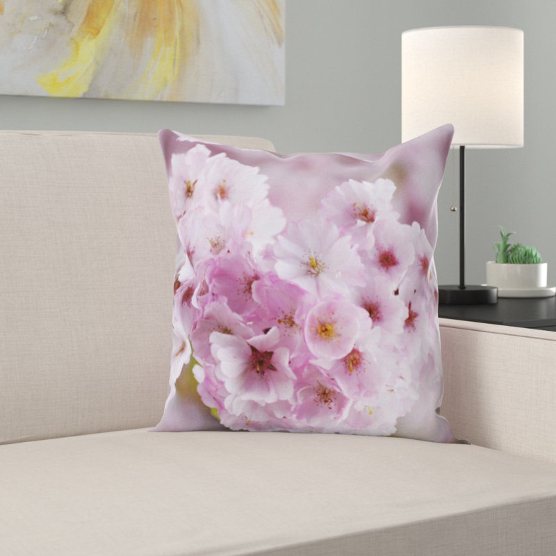 Coussin décoratif fleurs cerises