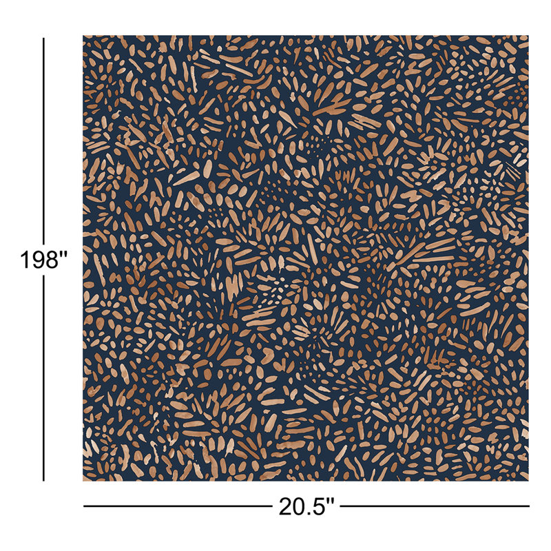 Papier peint auto-adhésif Brushstroke, Amande grillée et bleu marine