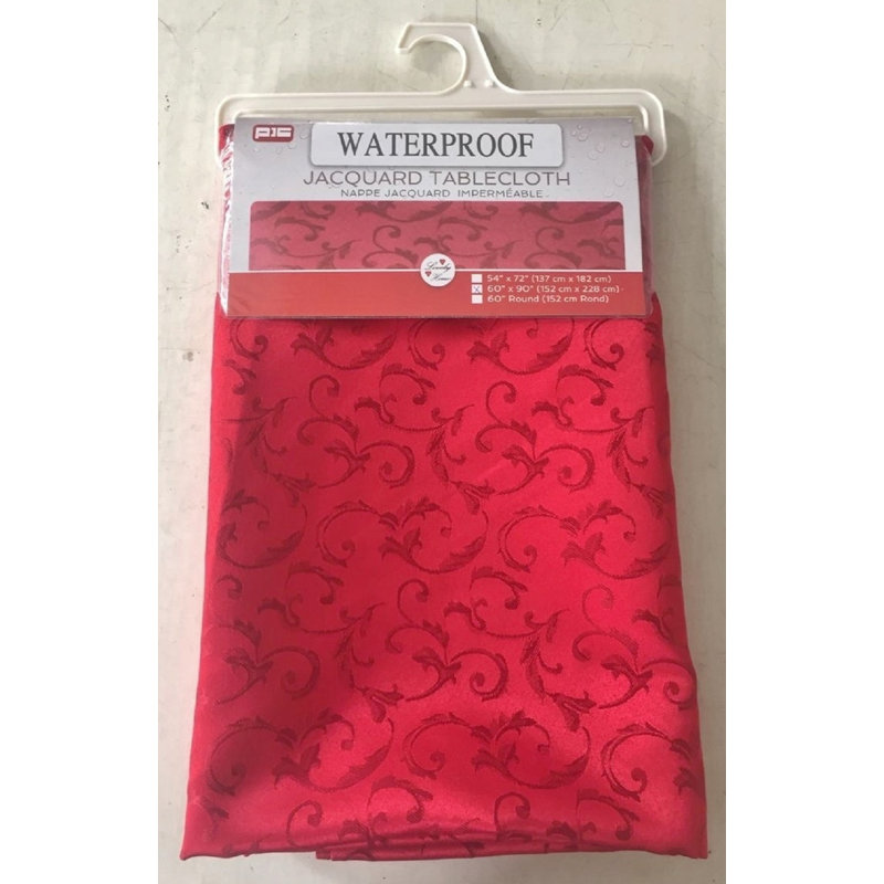 Nappe jacquard, Rouge, 70 po rond