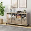 Ensemble de 6 cubes de rangement en tissu. Bacs de rangement cubes de 11 pouces avec poignée, organisateurs de placard pliables pour tablettes, paniers de rangement pour tablettes, brun