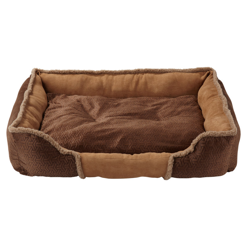 Vandyke Geometric Pet Bed, 19 cm H x 86 cm W x 60 cm D, Brown