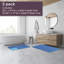 Ensemble de 2 tapis de salle de bain - Tapis de bain en mousse à mémoire de forme 32 x 20 po et 23 x 17 po avec imprimé ondulé texturé pour un décor de salle de bain élégant - Tapis de bain Tapis antidérapants lavables (bleu)-19700493