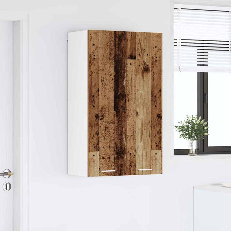 Vidaxl Hanging Cabinet Riga White 60 X 31 X 100 Cm Engineered Wood, 100cm H x 60cm W x 31cm D, Old Wood