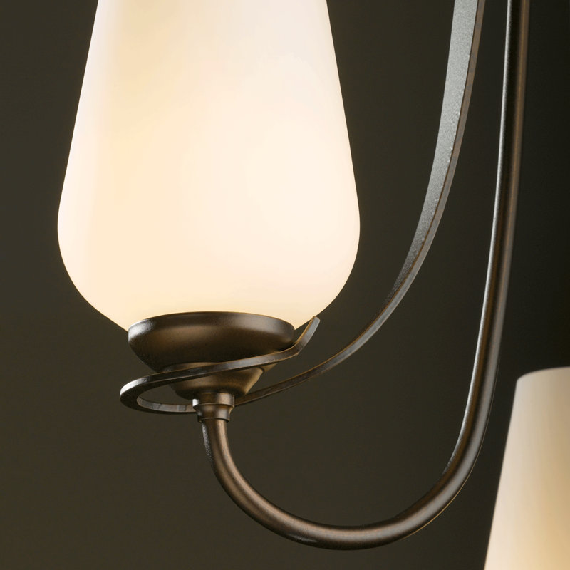 Lustre classique / traditionnel à 3 lumières Flora, Bronze, Opale