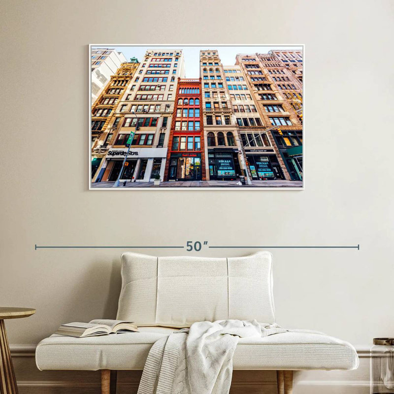 Bâtiments à Tribeca, Cadre flottant blanc, 40 po x 27 po