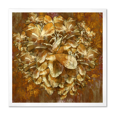 " Abstract Golden Blooming Grunge Flower "