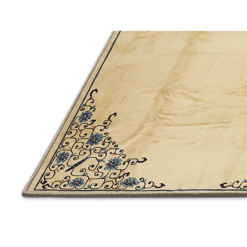 Tapis jaune clair / noir Socoma, Rectangle 2 pi x 3 pi