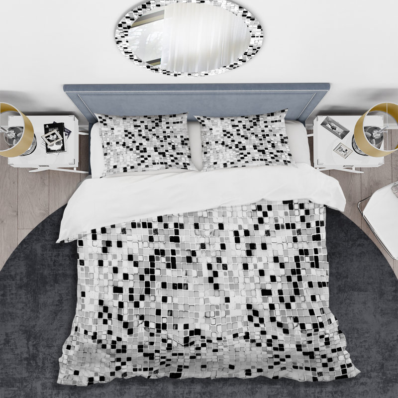 Ensemble de housse de couette Modern White, Housse de couette très grand et 2 très grandes t