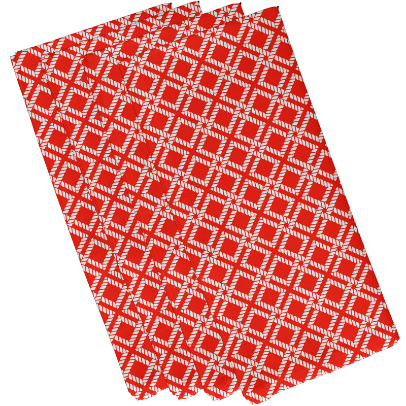Ensemble de serviette de table à gréement 4 pièces Hancock, L 18 po x L 18 po, Rouge/orange