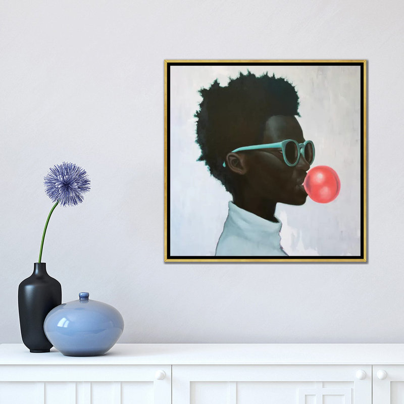 " How Far Is A Light Year? " by Alexander Grahovsky, Gold Framed Canvas, 18" H x 18" W x 1.5" D, No Mat