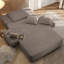 Chaise longue en velours côtelé luxueux avec 3 coussins, canapé-lit convertible avec poche de rangement, conception sans cadre et mousse à compression-109500106