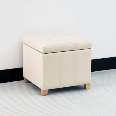 Faux Leather Ottoman