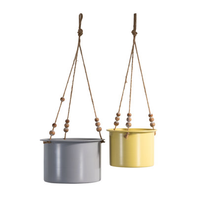 Ensemble de 2 pots à fleurs suspendus en métal