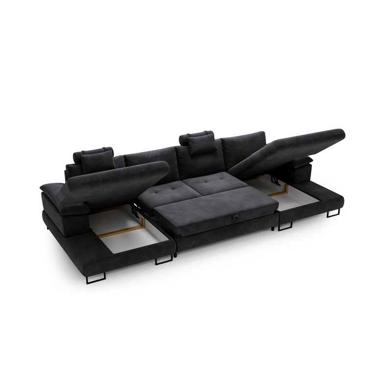 Teketa 3 Seater Corner Sofa , Black