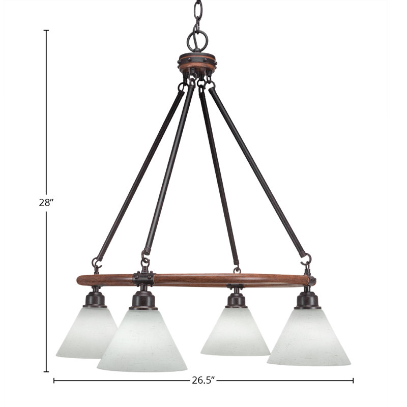 Lustre 4 lumières Blacksmith Blacklight, Mousseline blanche