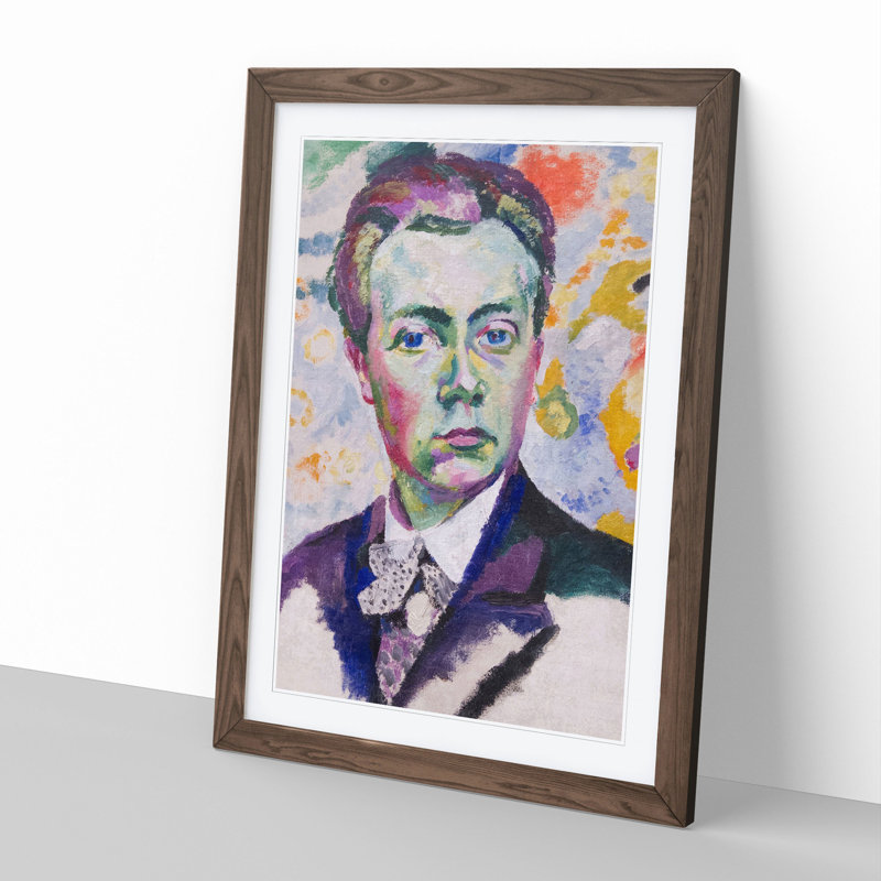 Robert Delaunay Self-Portrait by Robert Delaunay - Picture Frame Painting, 65cm H x 48cm W x 2cm D, Walnut Framed
