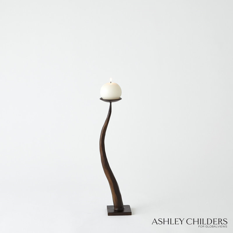 Chiseled Candle Holder-Short, 17" H x 3.5" W x 3.5" D