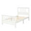 Lit simple en bois avec tête de lit séduisante et plateforme blanche - support solide à 10 lattes et assemblage facile