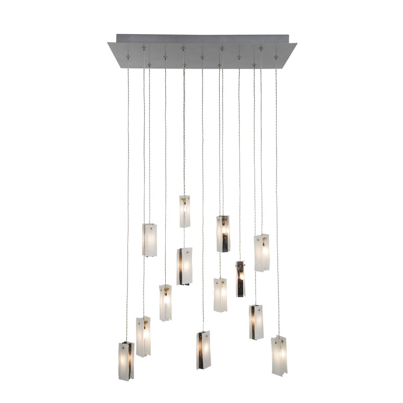 13 - Light Pendant, Black, 19, 48" H x 30" W x 12" D