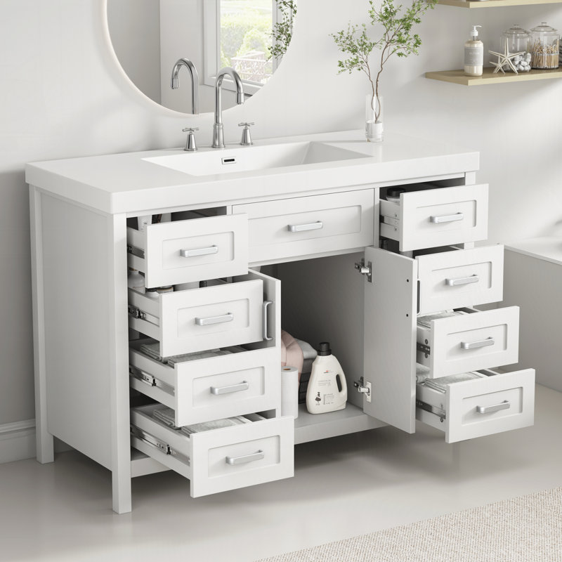 Meuble-lavabo 48 po avec lavabo, Blanc