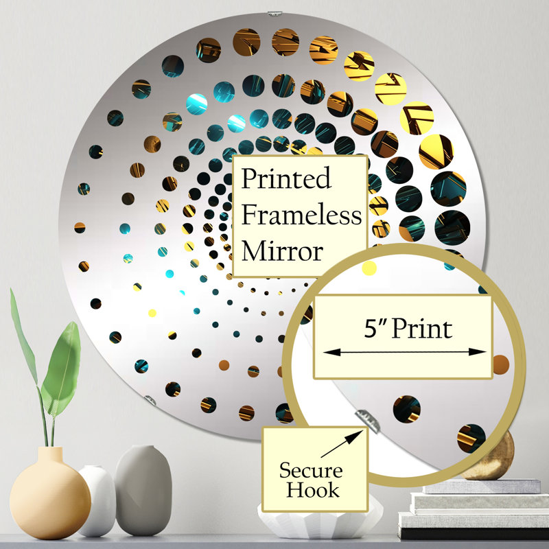 Drafton - Miroir mural spiralé, 23,6 po x 23,6 po