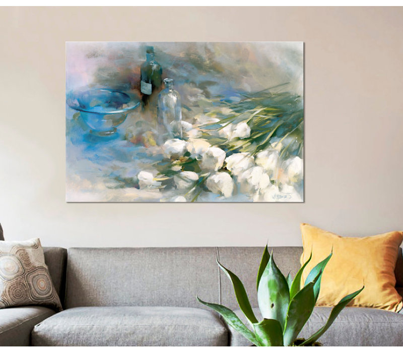« adagio », reproduction sur toile, H 40 po x l 60 po x P 1,5 po, Papier d'art encadré noir, Pas de tapis