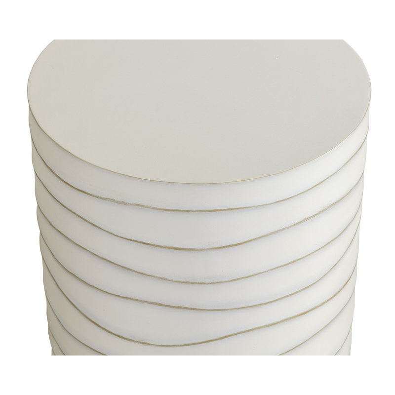 Table d'appoint Karrell, Blanc, Blanc