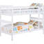 Lit simple au-dessus d'un lit superposé, pin blanc, fabrication à lattes, facile à convertir et garde-corps latéraux pour les boiseries en pin de la chambre à coucher, tête de lit, aucune fondation requise,