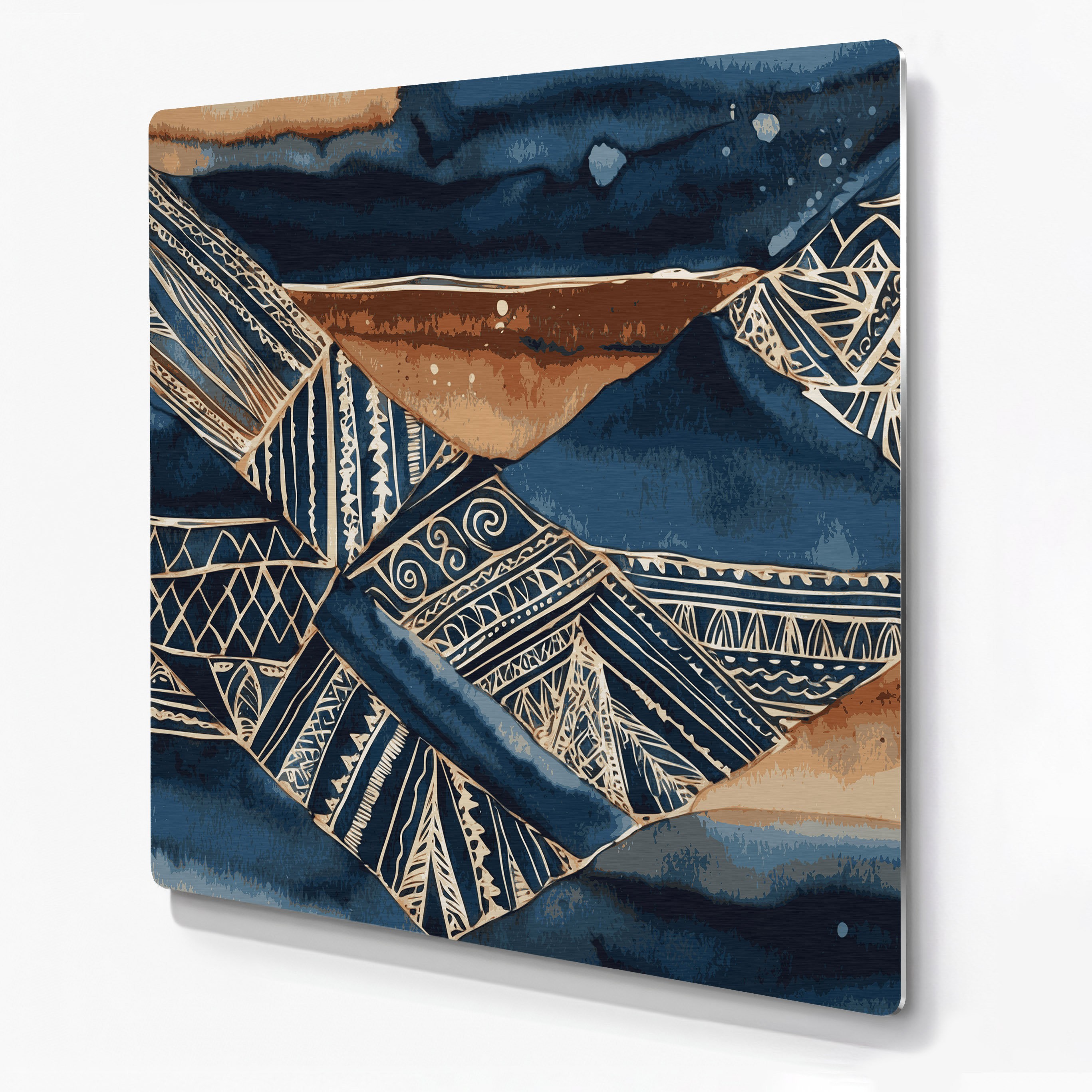 Corrigan Studio® Hawaiian Kapa Designs Gray Metal Wall Art | Wayfair