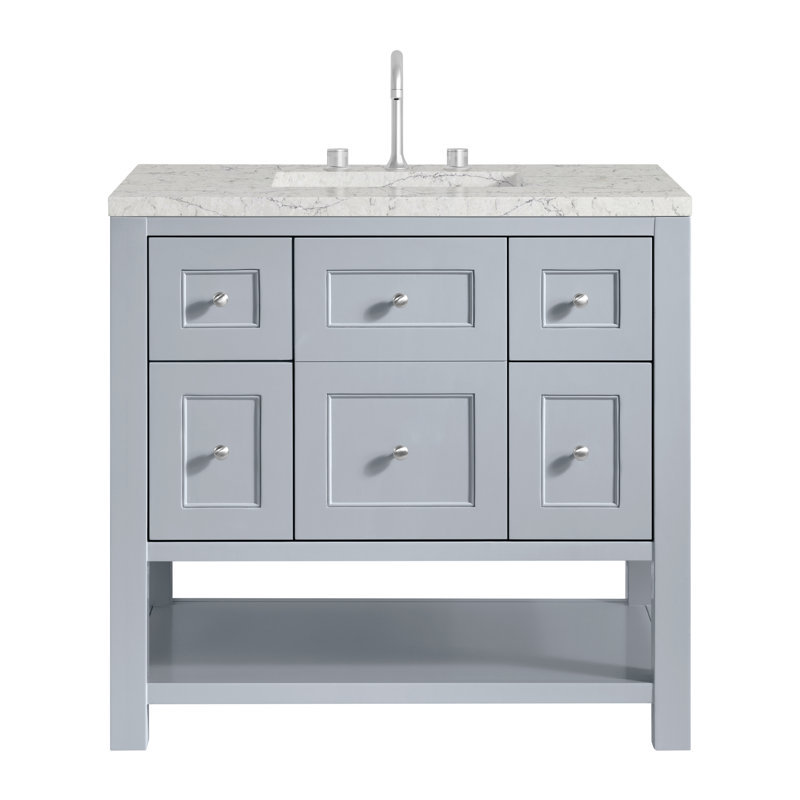 Breckenridge 48'' W Single Vanity, Eternal Jasmine Pearl, Serenity Blue, 8" Widespread