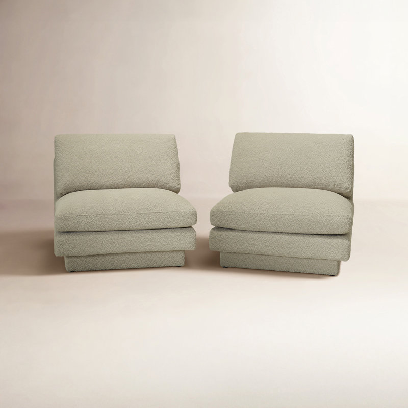 Woolf Upholstered Slipper Chair, Oatmeal