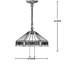 Luminaire suspendu hexagonal de style Tiffany avec abat-jour en verre coloré, avec chaîne de traction pour un contrôle facile