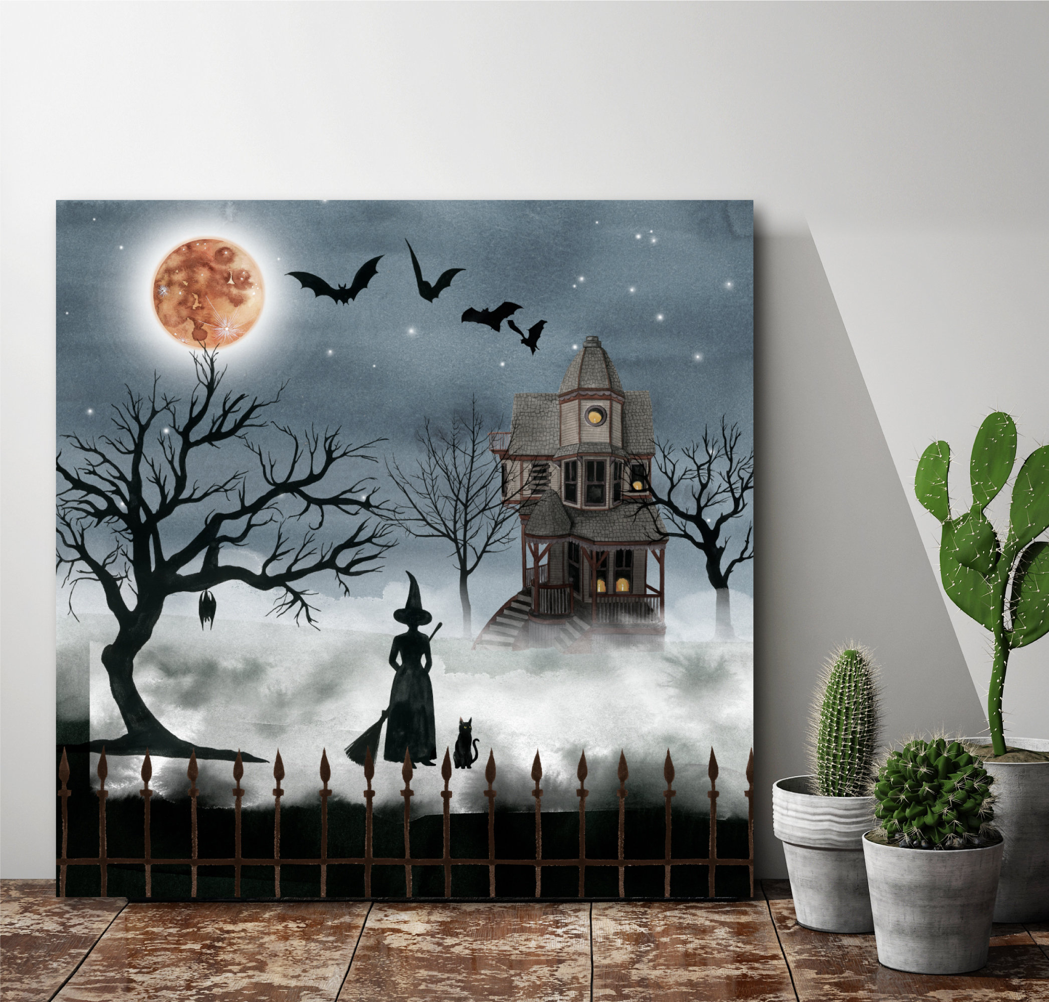 The Holiday Aisle® 'Harvest Moon I' Graphic Art Print on Wrapped Canvas ...