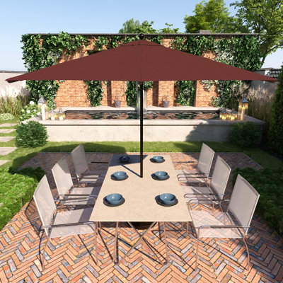 Parasol de patio blanc mat 11 pi.