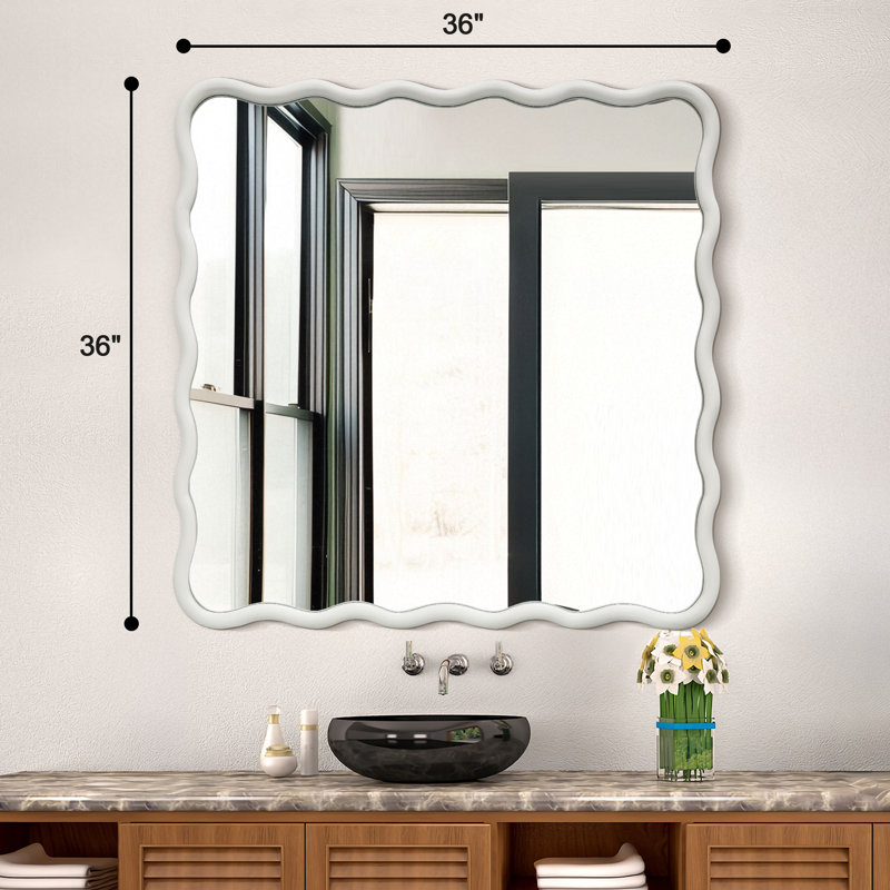 Castin Solid Wood Wavy Wall Mirror - Unique Design