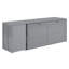 Grand lit en bois gris avec bureau multifonctionnel