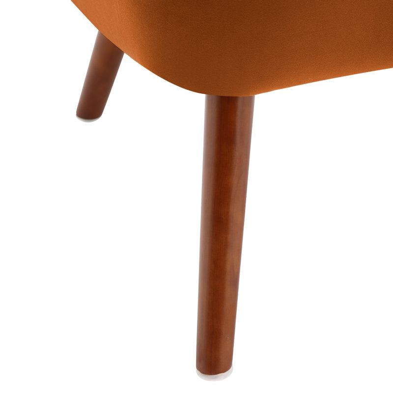 72 cm Wide Velvet Wingback Accent Chair with Button-Tufted Back, Orange