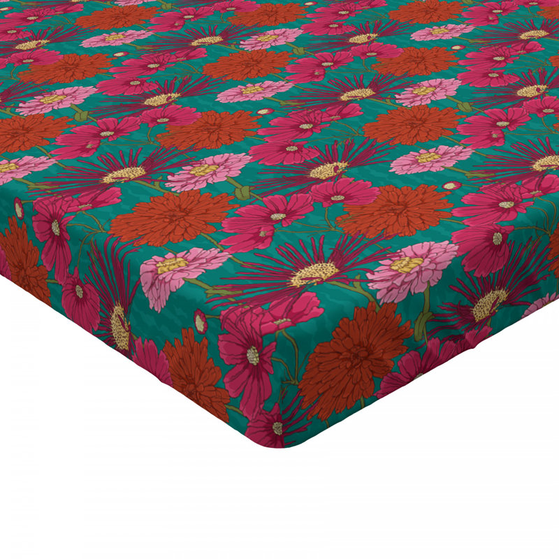 Microfiber Floral Fitted Sheet, Twin Fitted Sheet