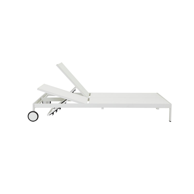 Sally Outdoor Chaise Lounge, White