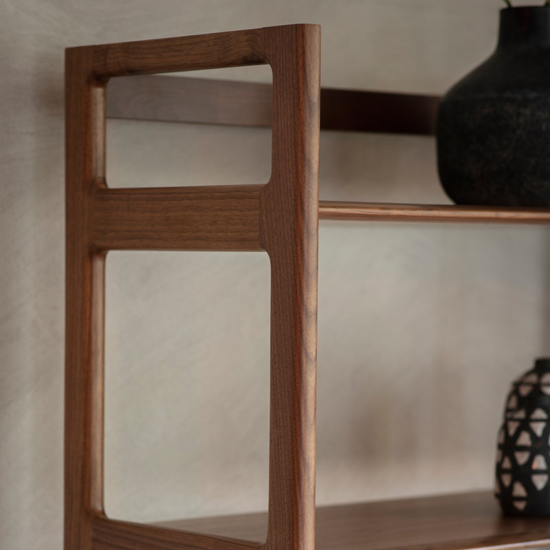 Joe 172.5cm H x 80cm W Solid Wood Etagere Bookcase, Walnut