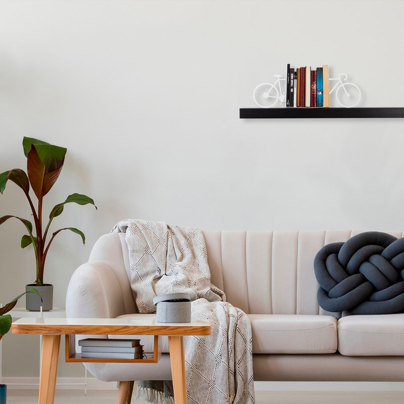 Ensemble de serre-livres en métal robuste (2 pièces), blanc, 17,3 x 5,5 x 9,1 pouces | Fabrication 100% métal, épaisseur: 0,05 pouce | Idéal pour organiser des livres et des magazines, design élégant pour la maison et le bureau