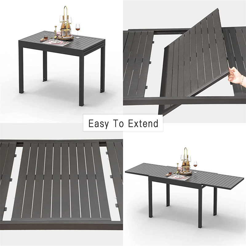 Table de salle à manger extensible Cieren, Noir