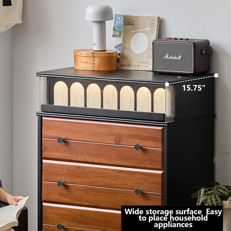 Commode élégante à 5 tiroirs avec tiroirs profonds