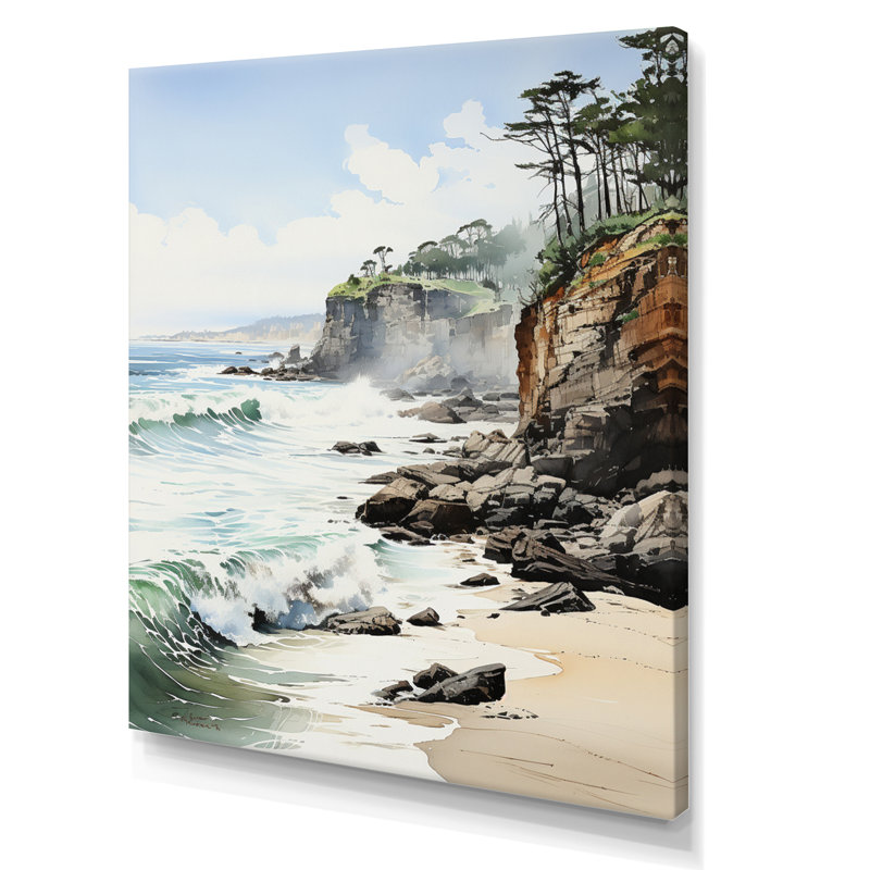 Beach Cliffhanger - noir II - imprimé, H 20 po x l 12 po x P 1 po, Toile tendue