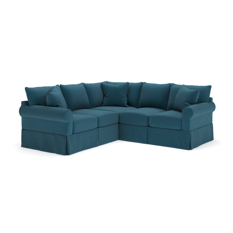 Amari Slipcovered L-Sectional, Right Hand Facing, Bayou Midnight Canvas