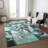 Machine Washable Indoor/Outdoor Xhevrie Teal Rug-89191339