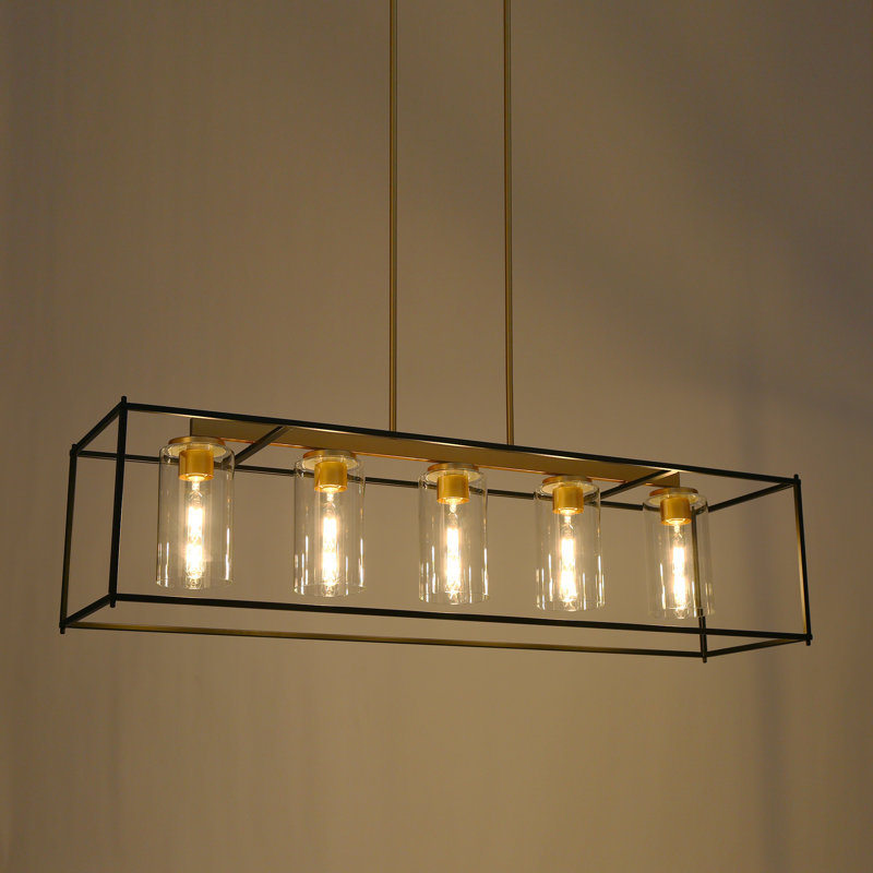 Lustre en verre 5 lumières Modern Farmhouse