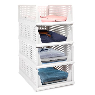 Tour de rangement en plastique à 4 niveaux, tiroirs coulissants étroits pour placard, salle de bain, chambre à coucher, salle de lavage, blanc