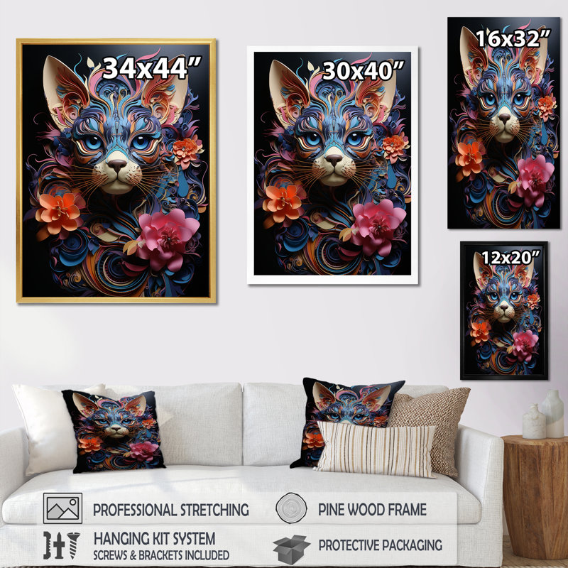 Chat Sphynx Soul Portrait I - chat, art mural, salon, H 20 po x l 12 po x P 1 po, Cadre naturel flottant